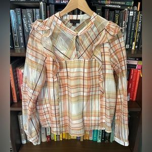 Current Air Plaid Silky Blouse